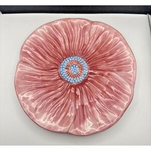 Maxcera Spring Collection RARE ~Pink Poppy 10" Luncheon‎ Plate
